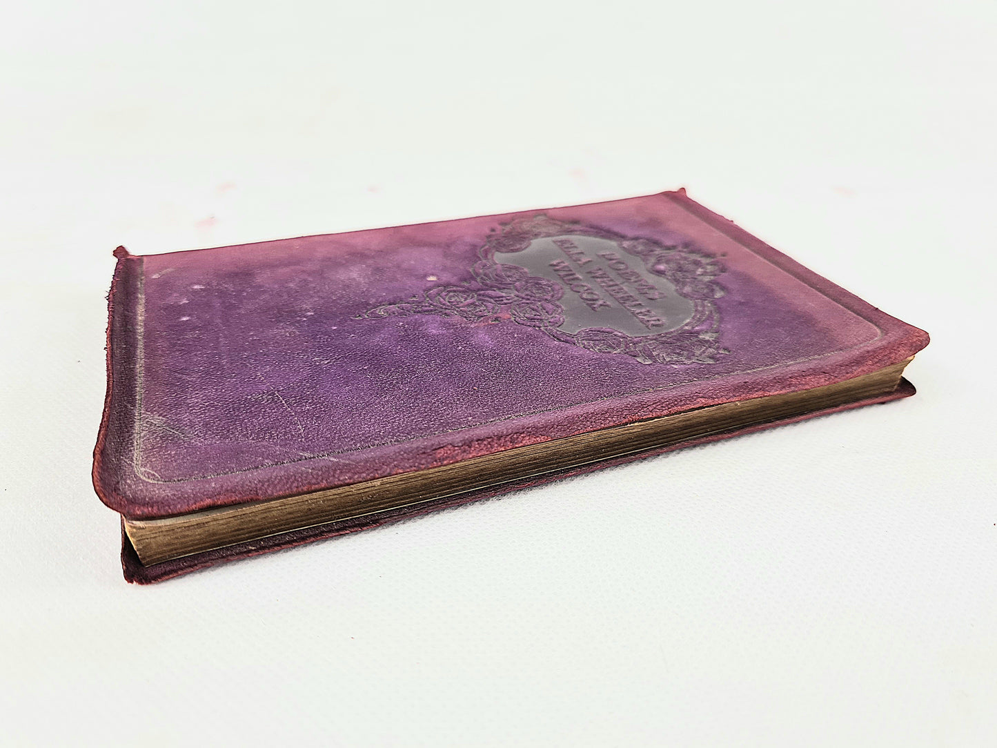 Poems by Ella Wheeler Wilcox. Purple leather bound, Antique poetry book