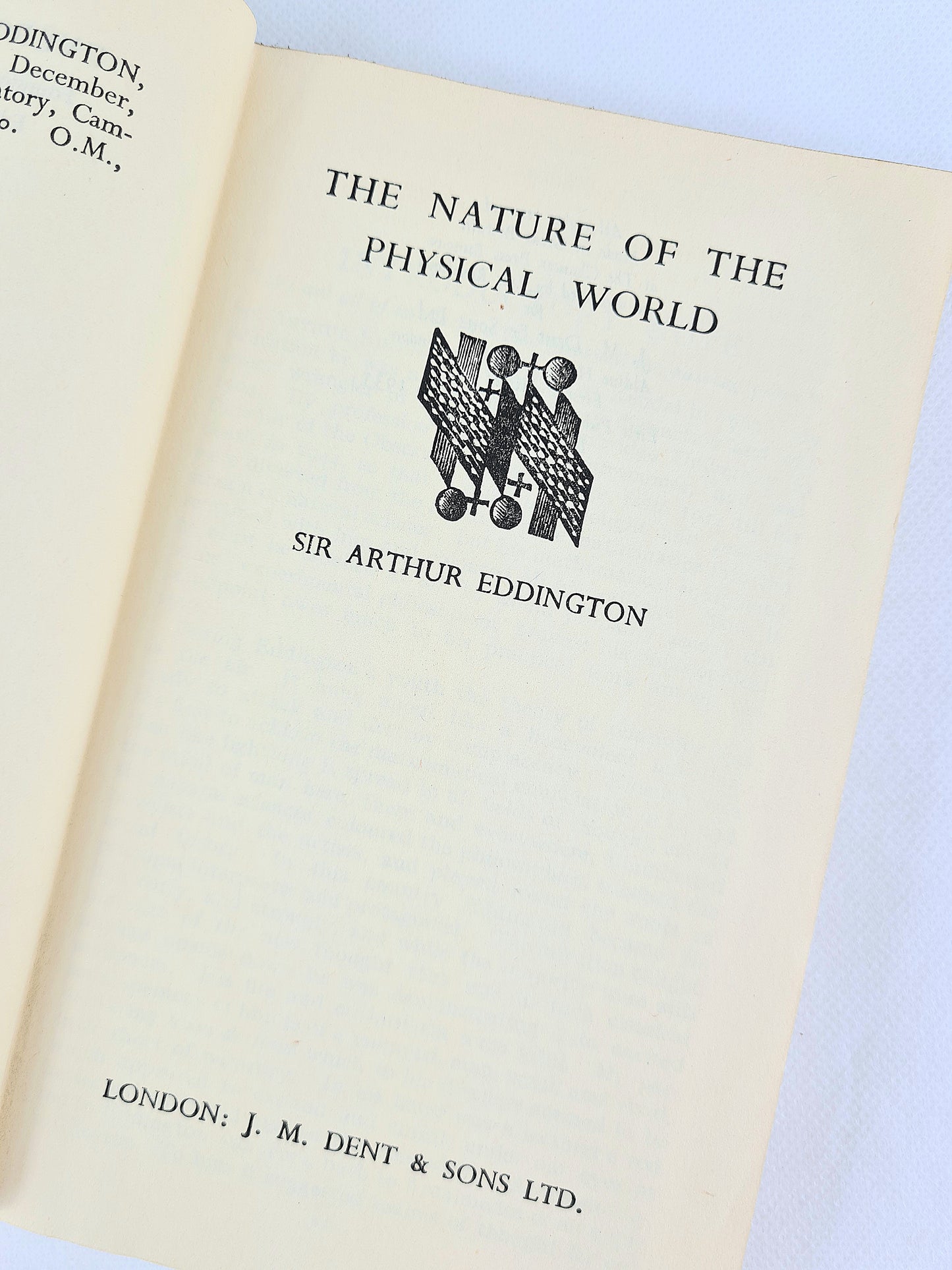 The Nature Of The Physical World by Sir Arthur Eddington. Antique science book