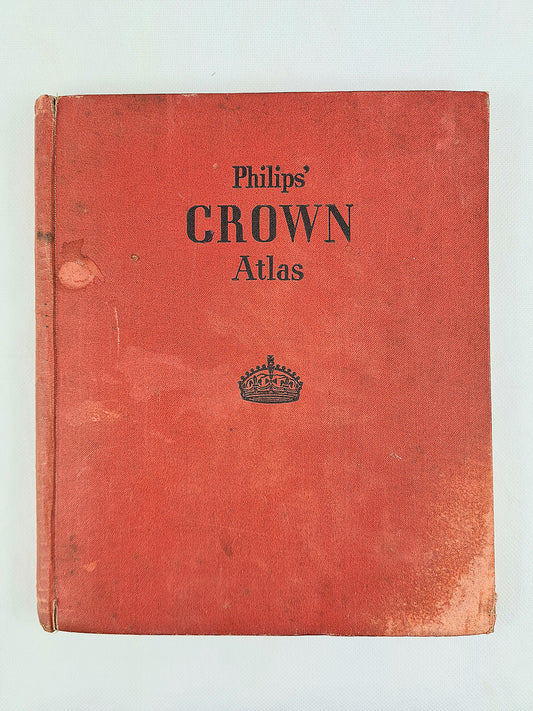 Philips Crown Atlas. Vintage book of maps 