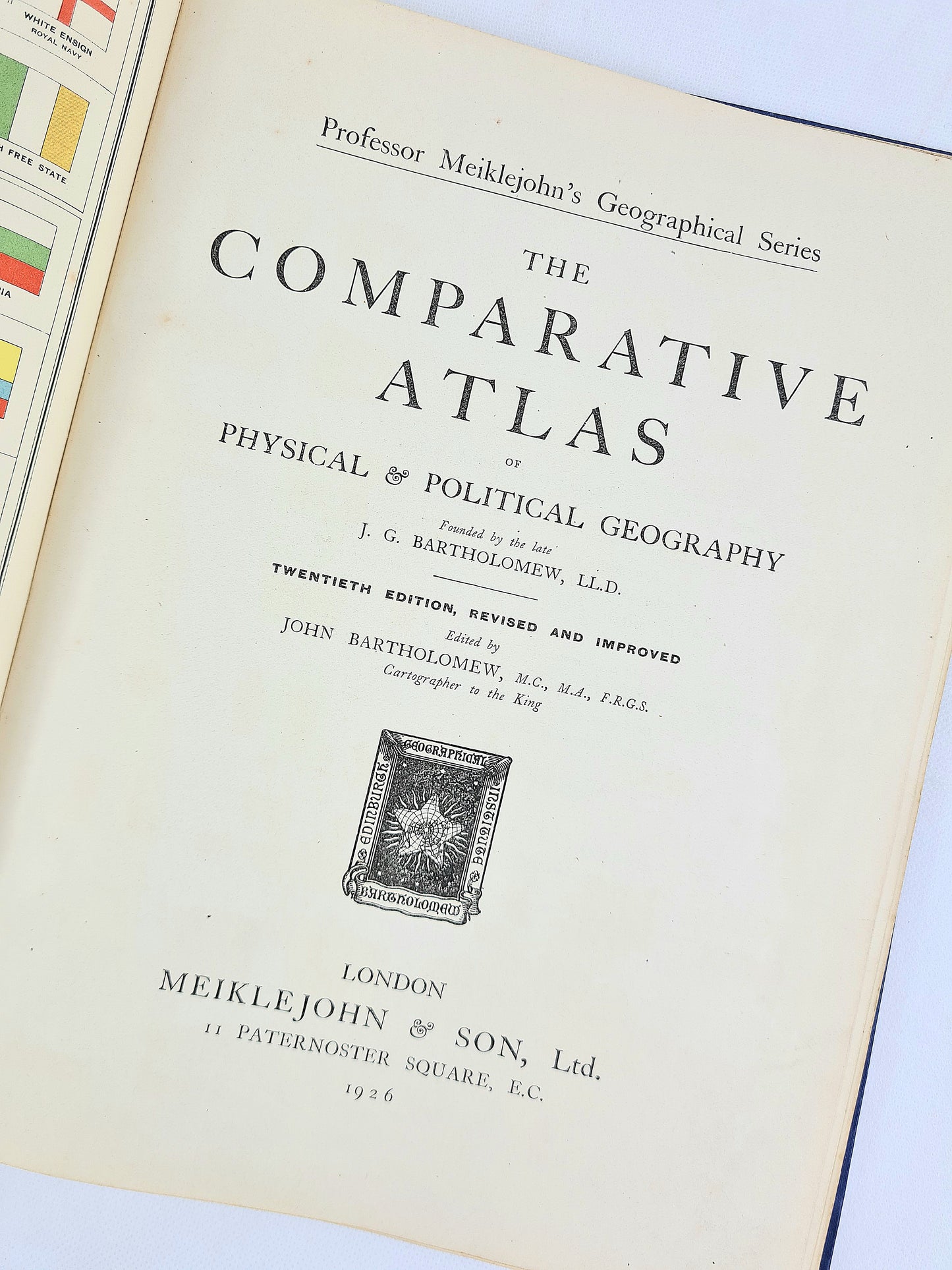 The Comparative Atlas Of Physical And Political Geography. Antique atlas 1926