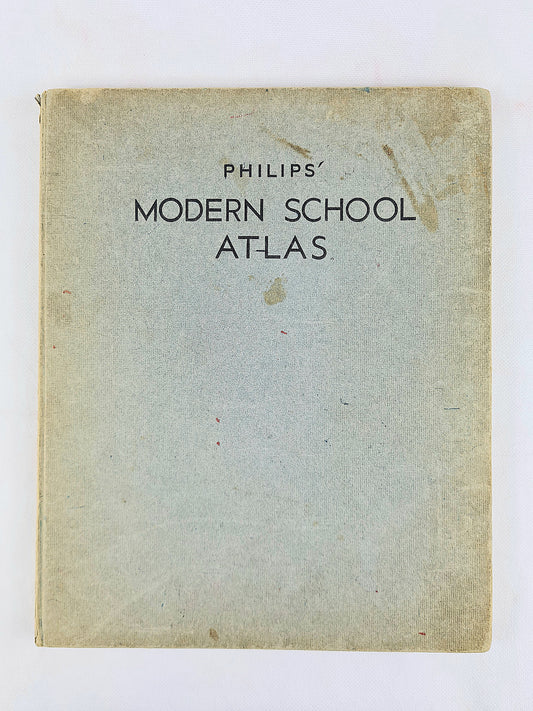 Philips Modern School Atlas. Vintage atlas with full colour maps 1960s