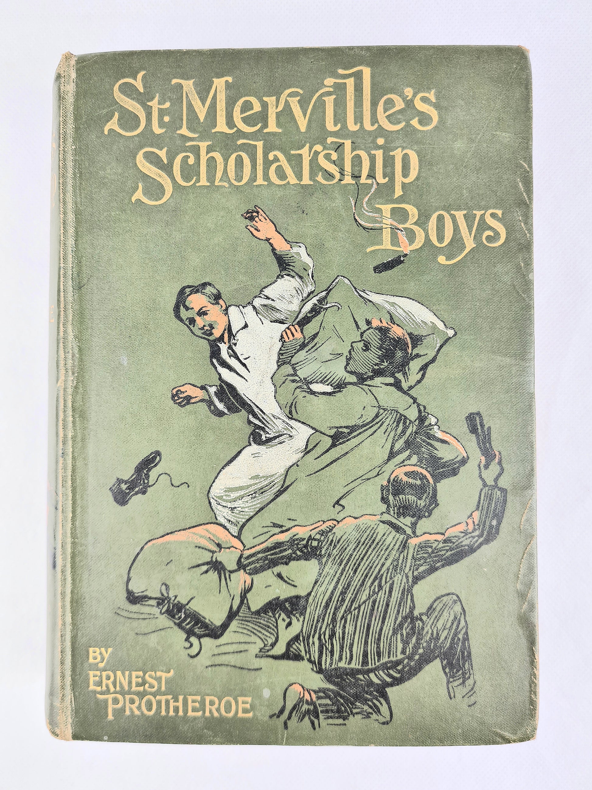 Decorative green antique book. St Merville's Scholarship Boys 