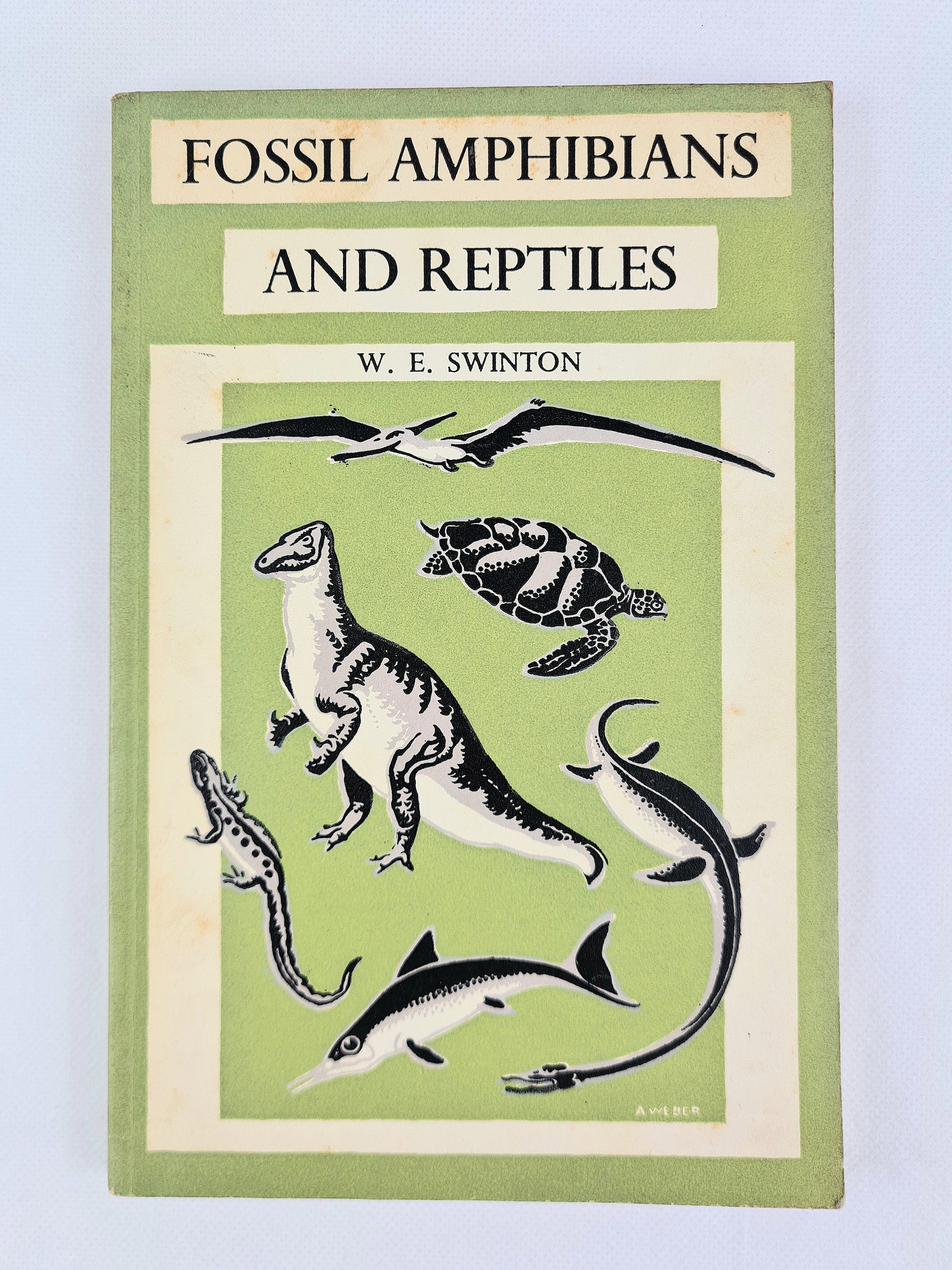 Old science book of reptiles, fossils and amphibians 