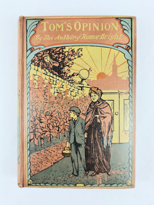 Tom's Opinian. Decorative antique book with an Illutrated cover design 