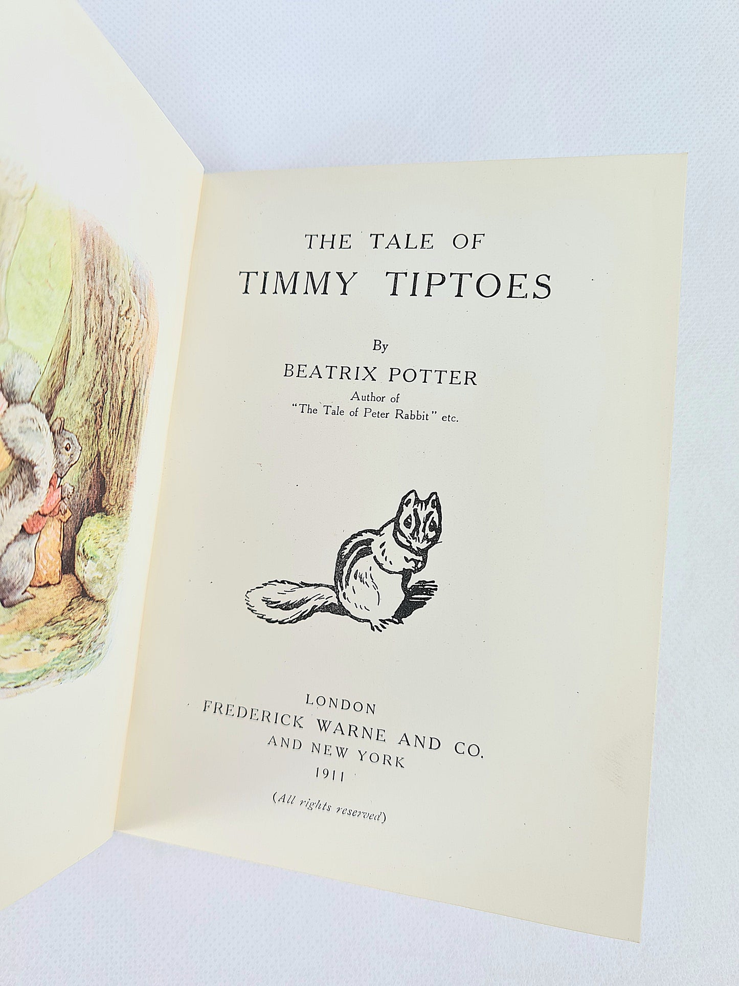 The Tale Of Timmy Tiptoes by Beatrix Potter. First edition, Frederick Warne and Co, 1911