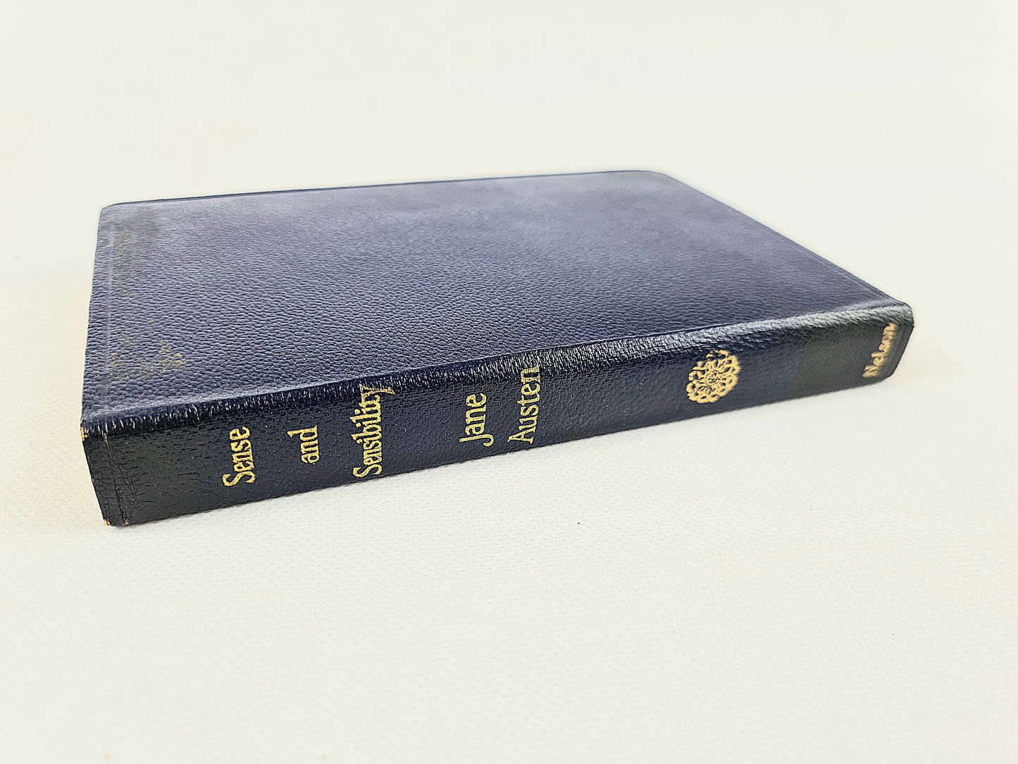 Sense and Sensibility by Jane Austen. Vintage blue book with gold lettering 