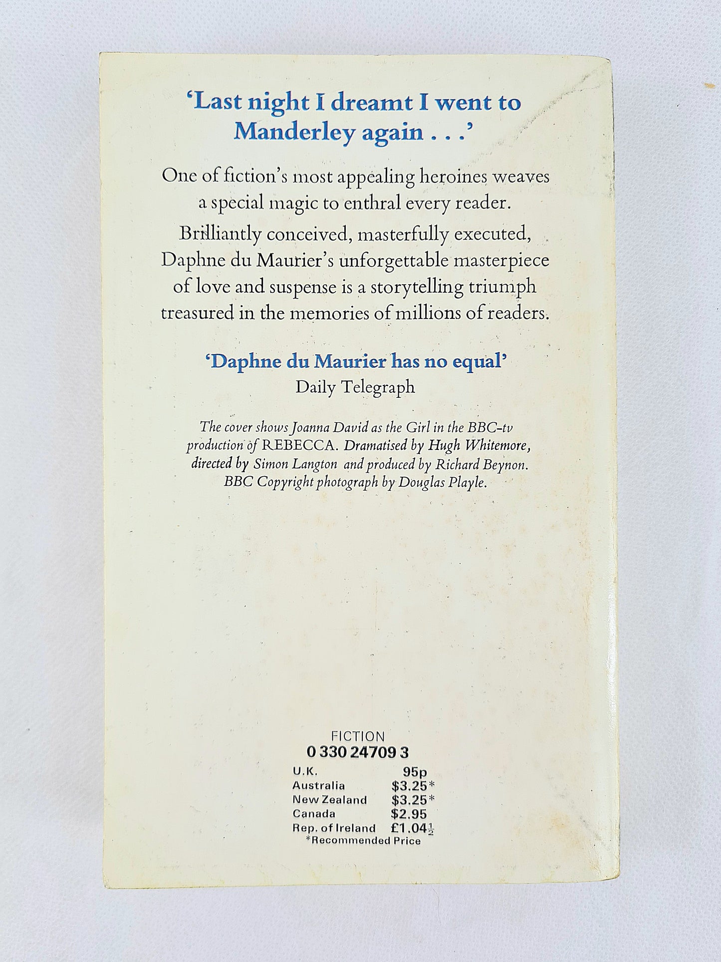 Rebecca by Daphne Du Maurier. Vintage Paperbacks