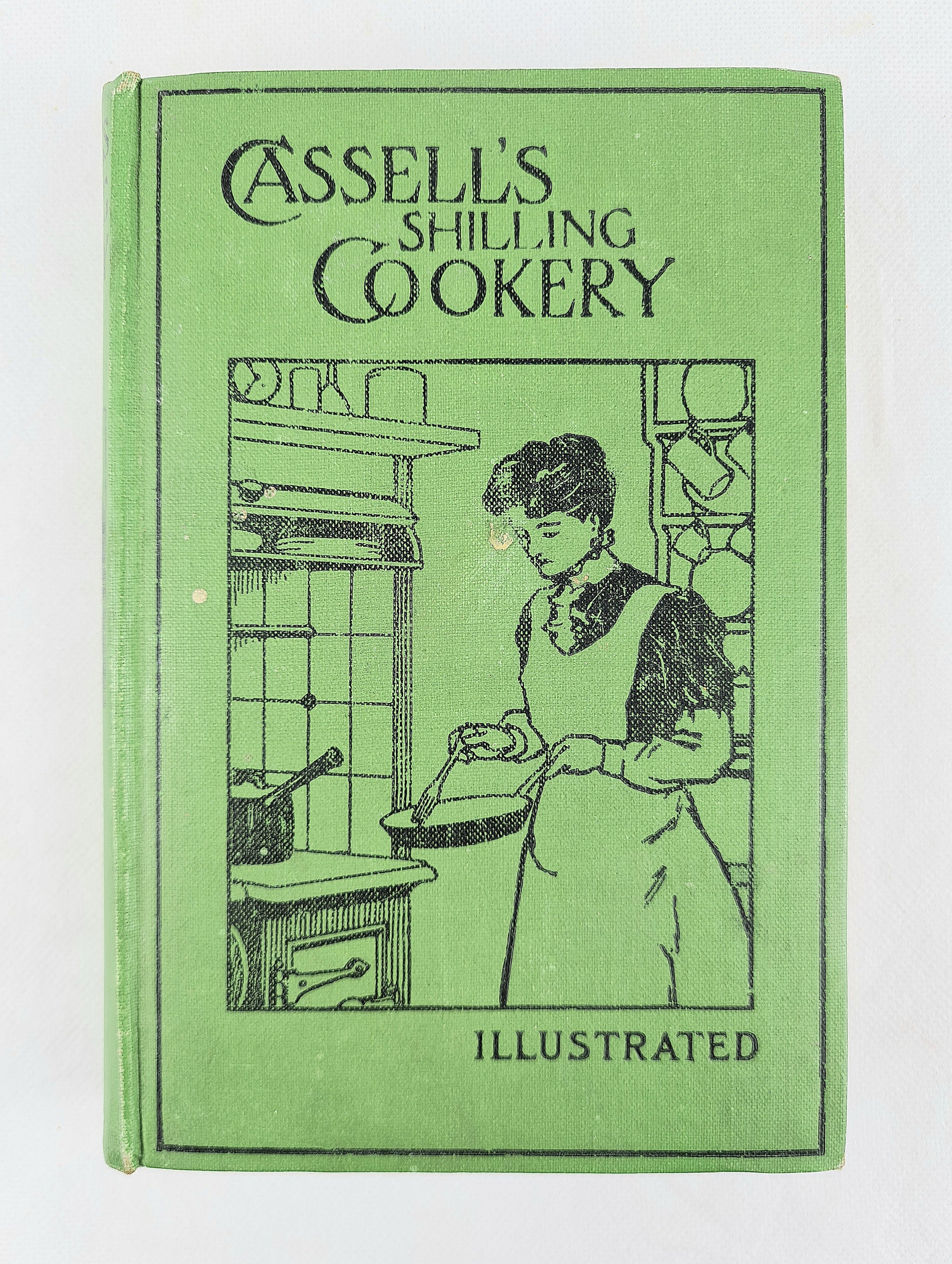 Green antique cookery book. Illustrated 