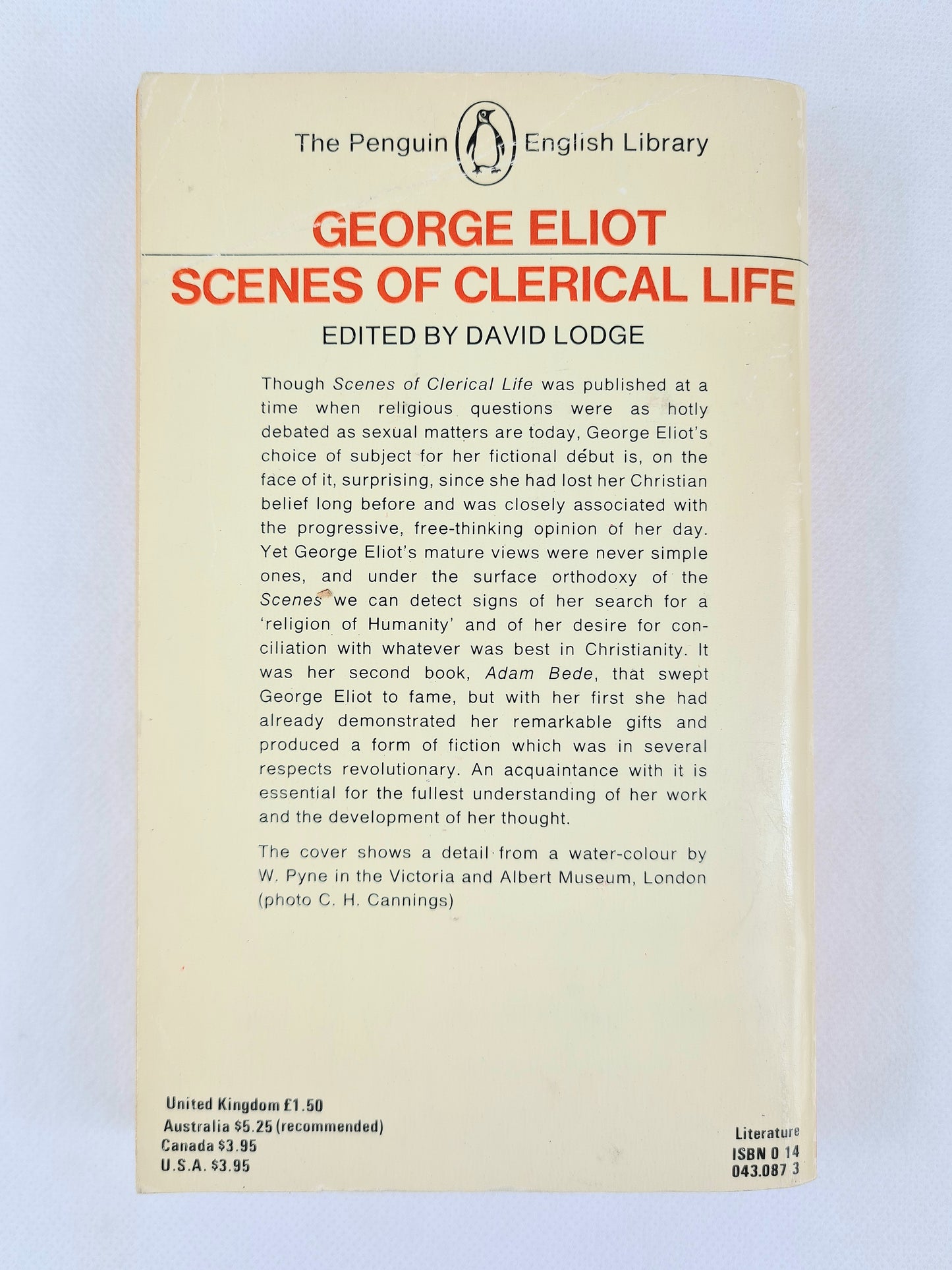 Scenes Of Clerical Life by George Eliot. Vintage Penguin Classics