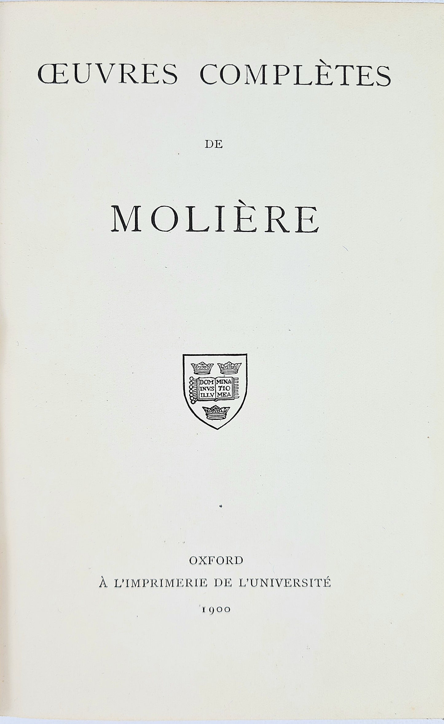 Oeuvres De Moliere. French edition. Antique Hardback book. The works of Moliere