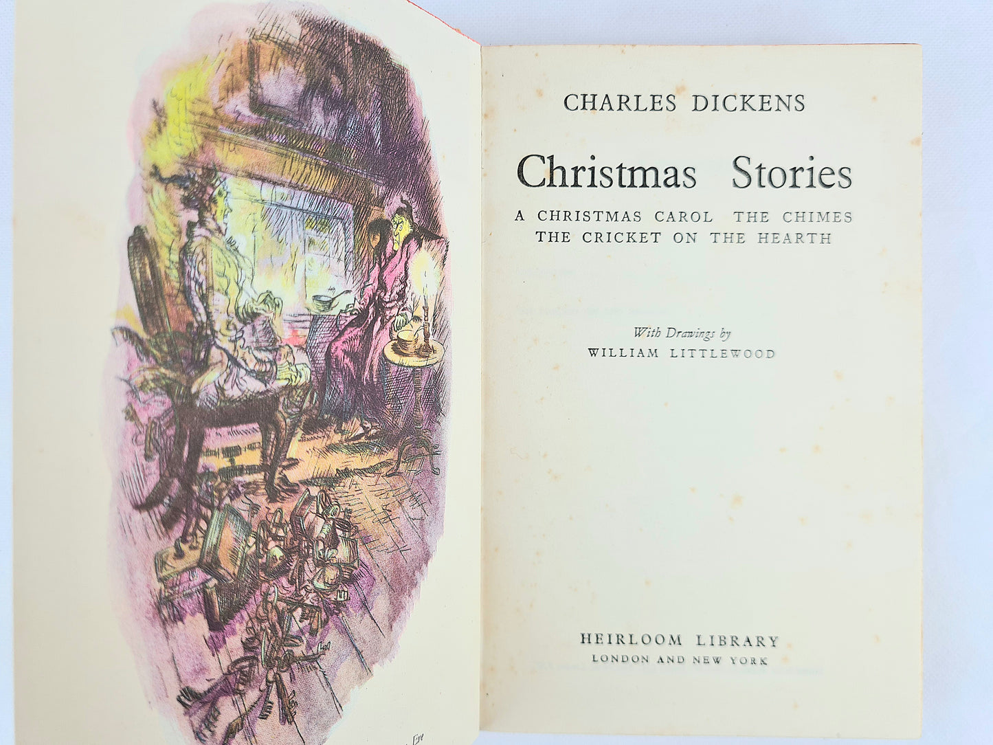 Christmas Stories by Charles Dickens. Illustrated vintage book. Hardback