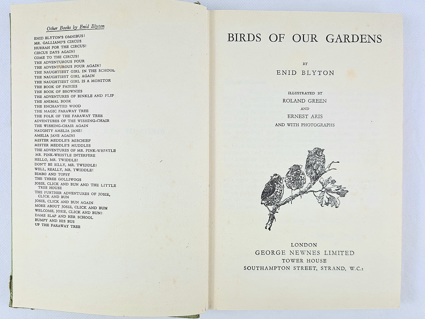 Birds of our Garden by Enid Blyton. Illustrated vintage childrens book