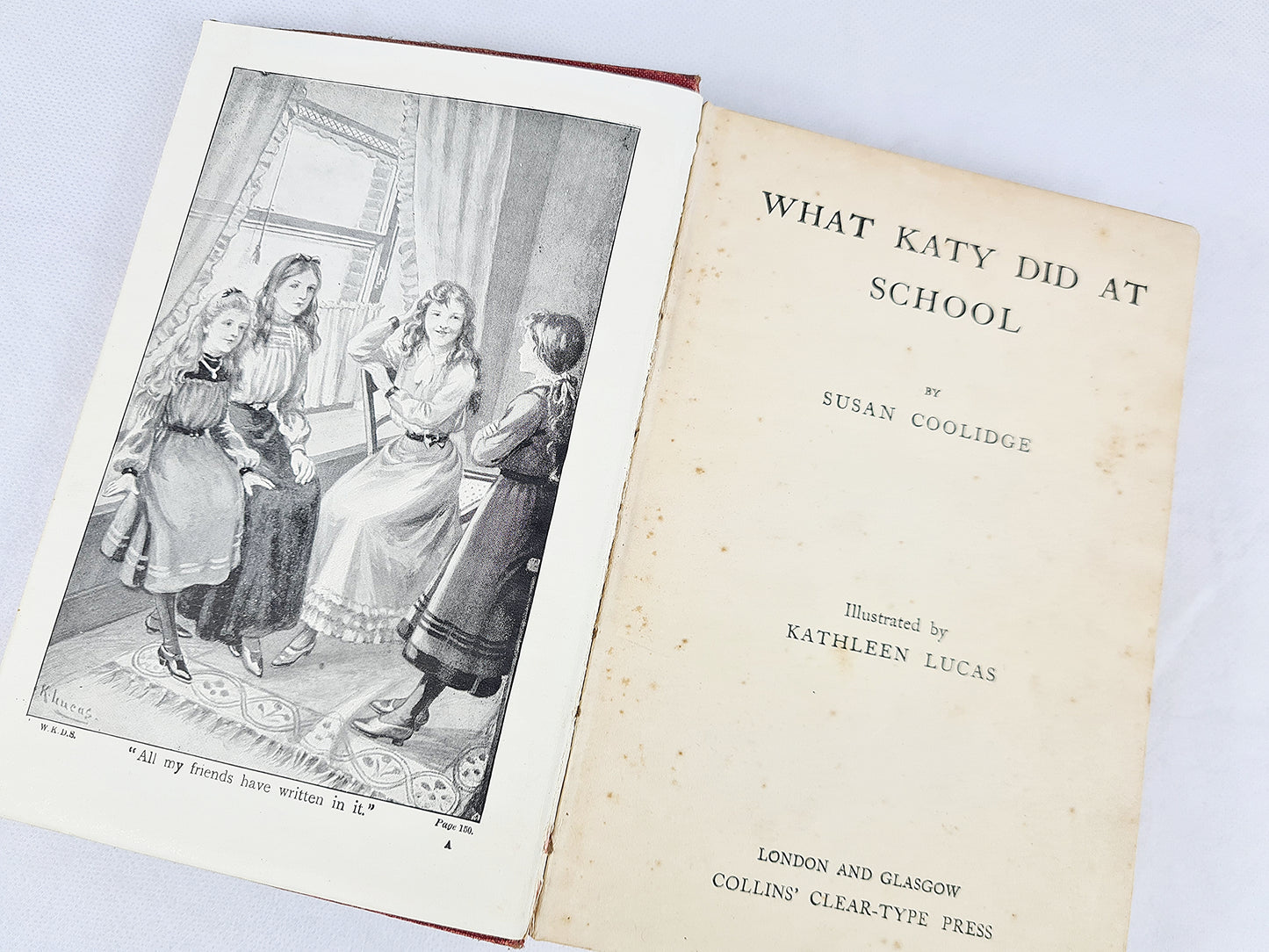 What Katy Did At School by Susan Collidge. Decorative antique book