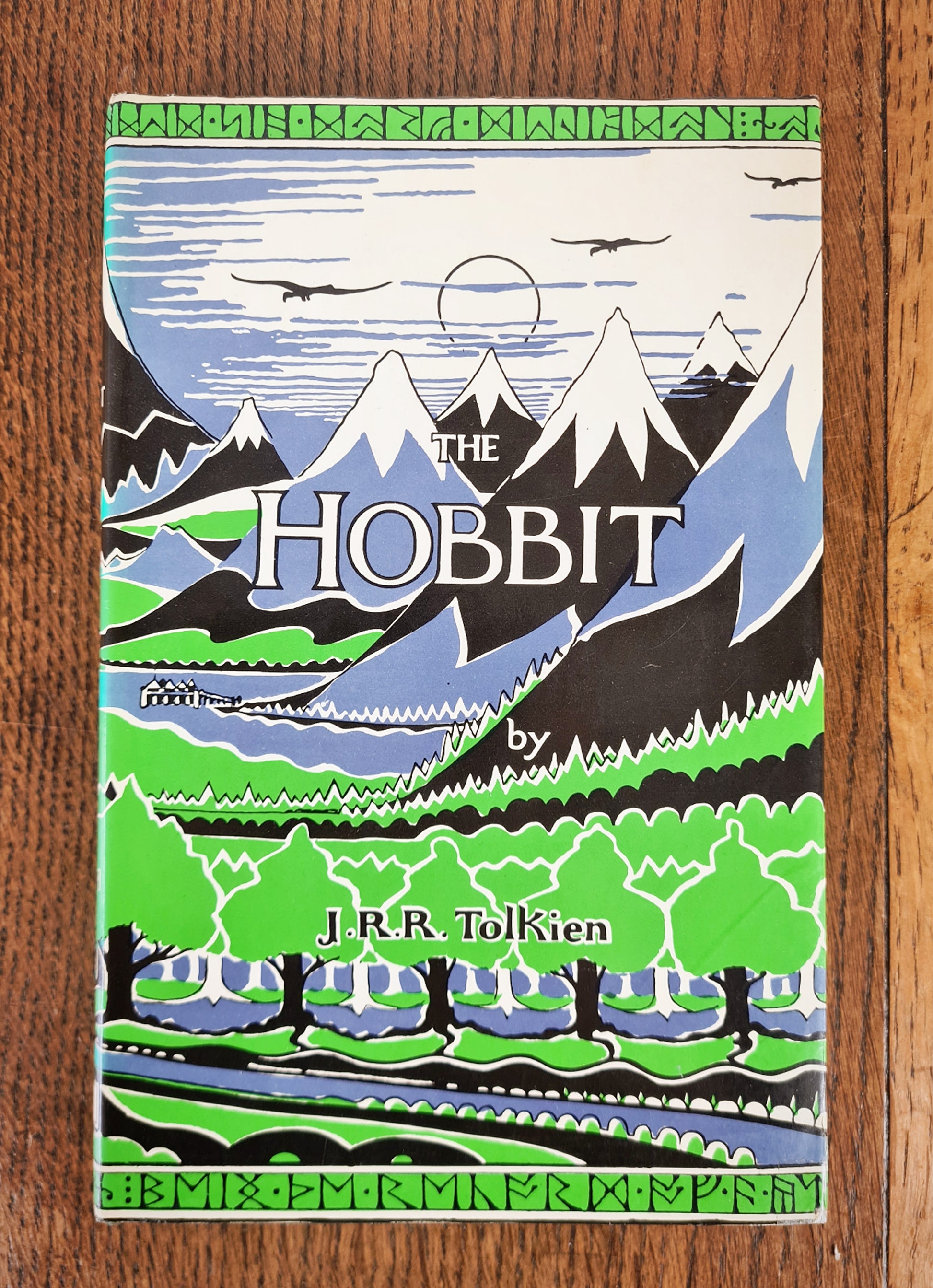 Early edition of The Hobbit by JRR Tolkien with original dust jacket in excellent condition 