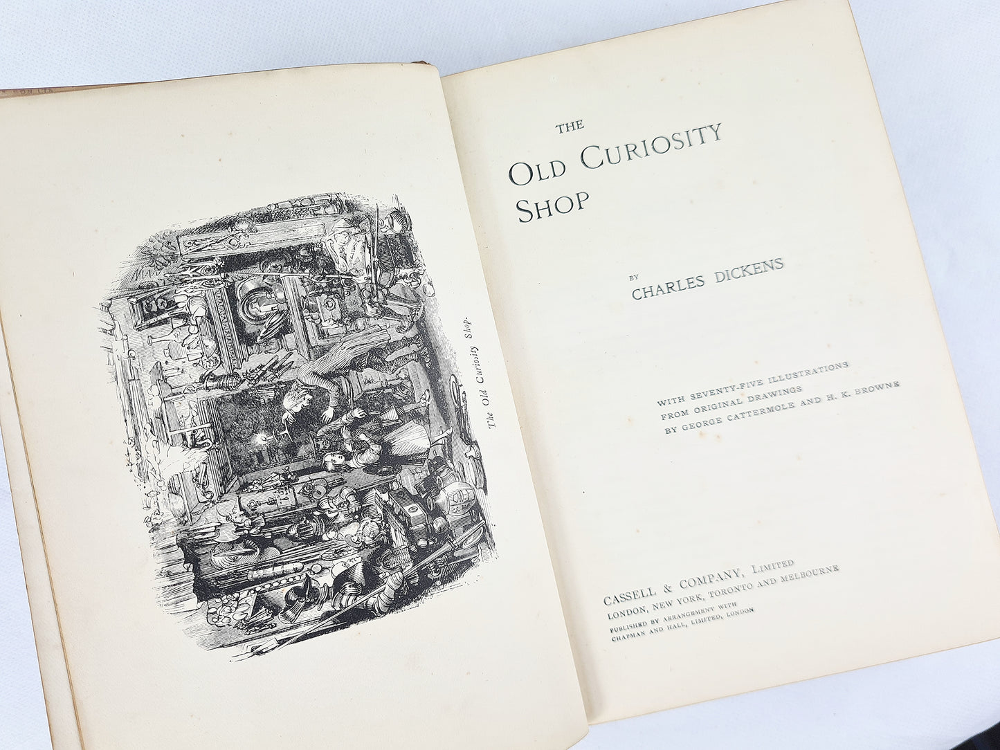 The Old Curiosity Shop by Charles Dickens. Leather bound antique book