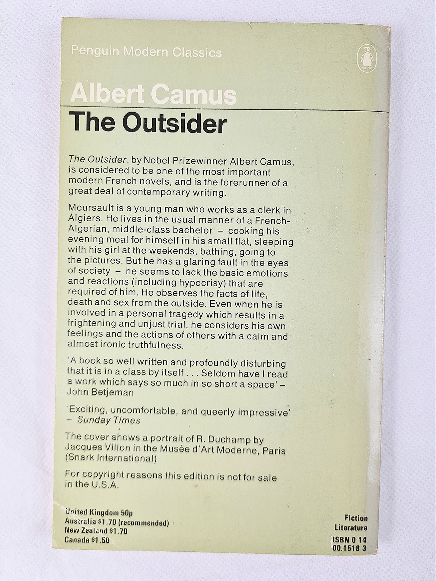 The Outsider, Albert Camus