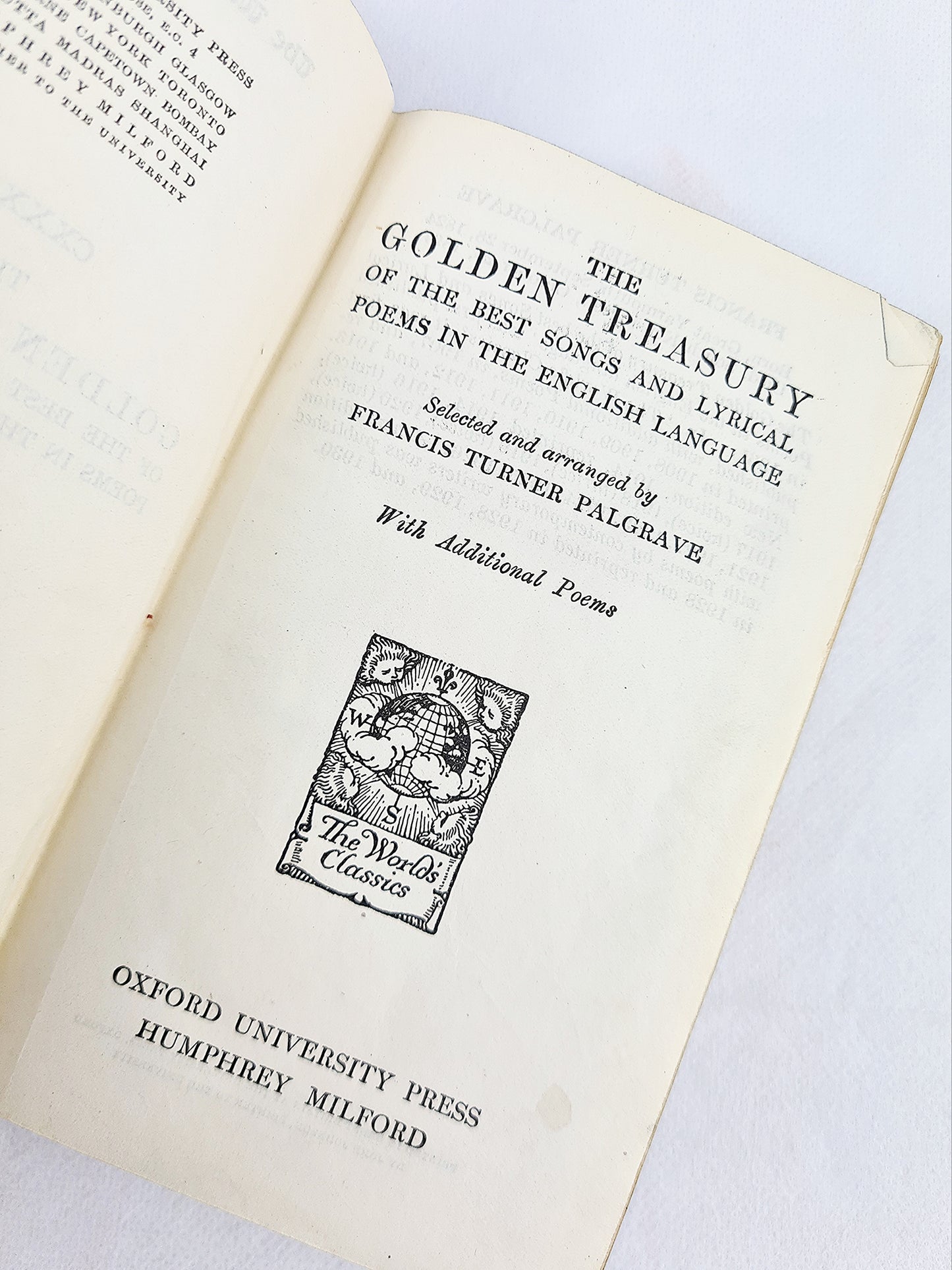 Palgrave's Golden Treasury, With Additional Poems.