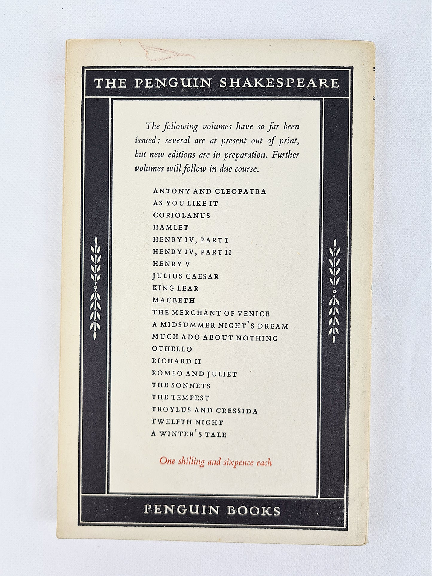 The Tragedy Of King Lear, William Shakespeare. From the Penguin Shakespeare series