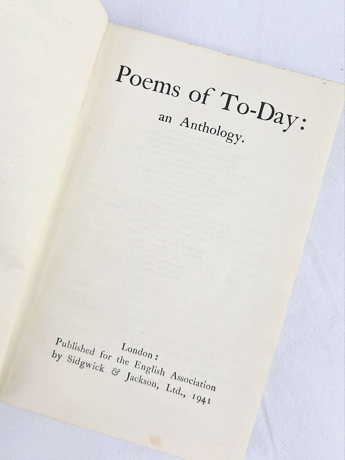 Poems Of Today - An Anthology