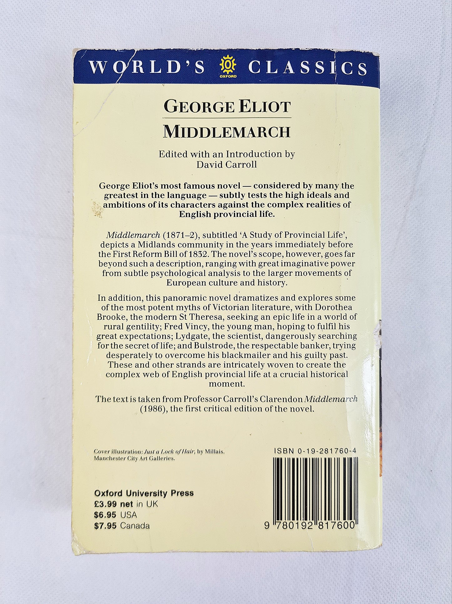 Middlemarch By George Eliot. Oxford World Classics Edition