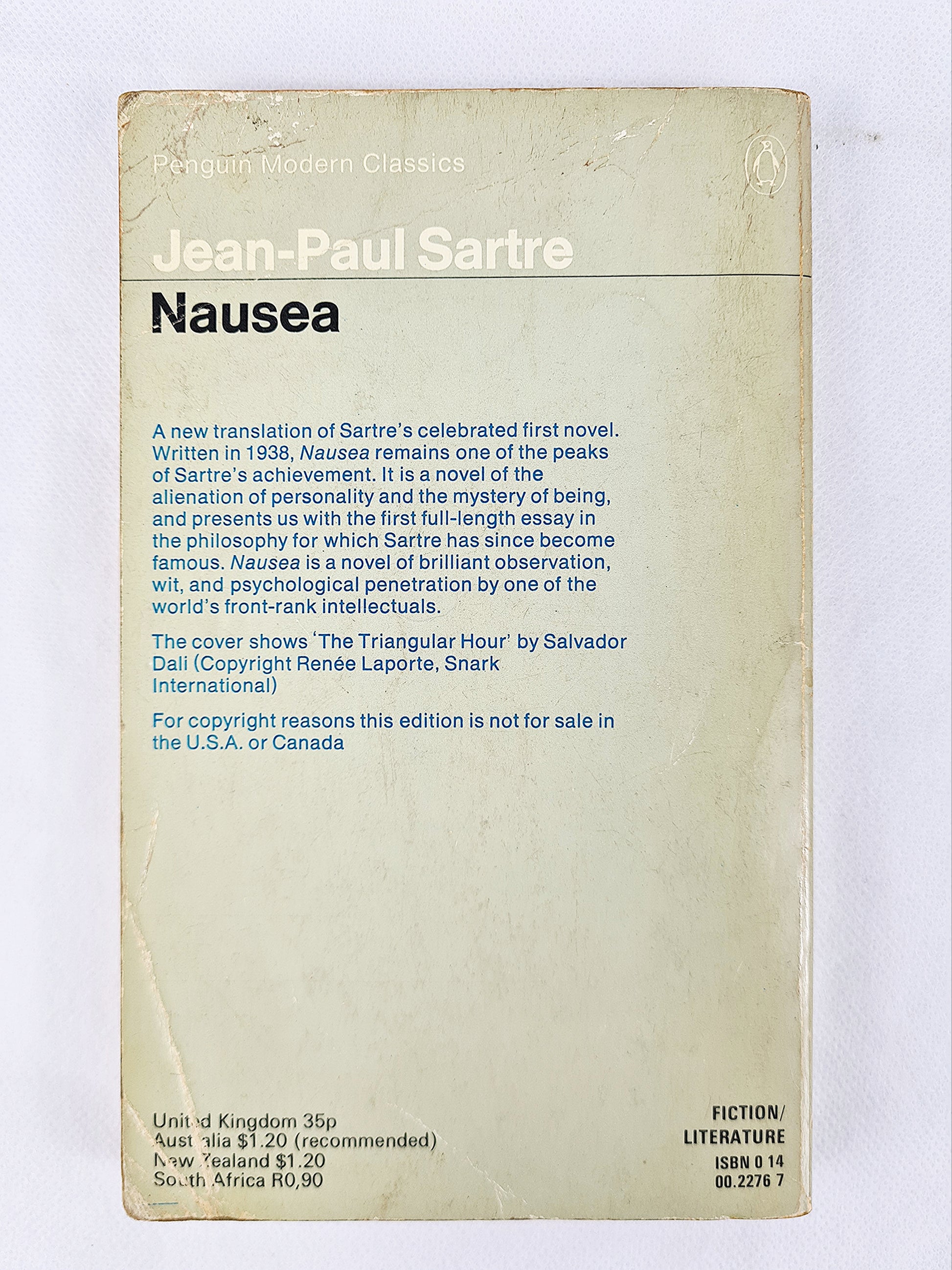 Nausea, Jean-Paul Sartre – thevintagebookcompany